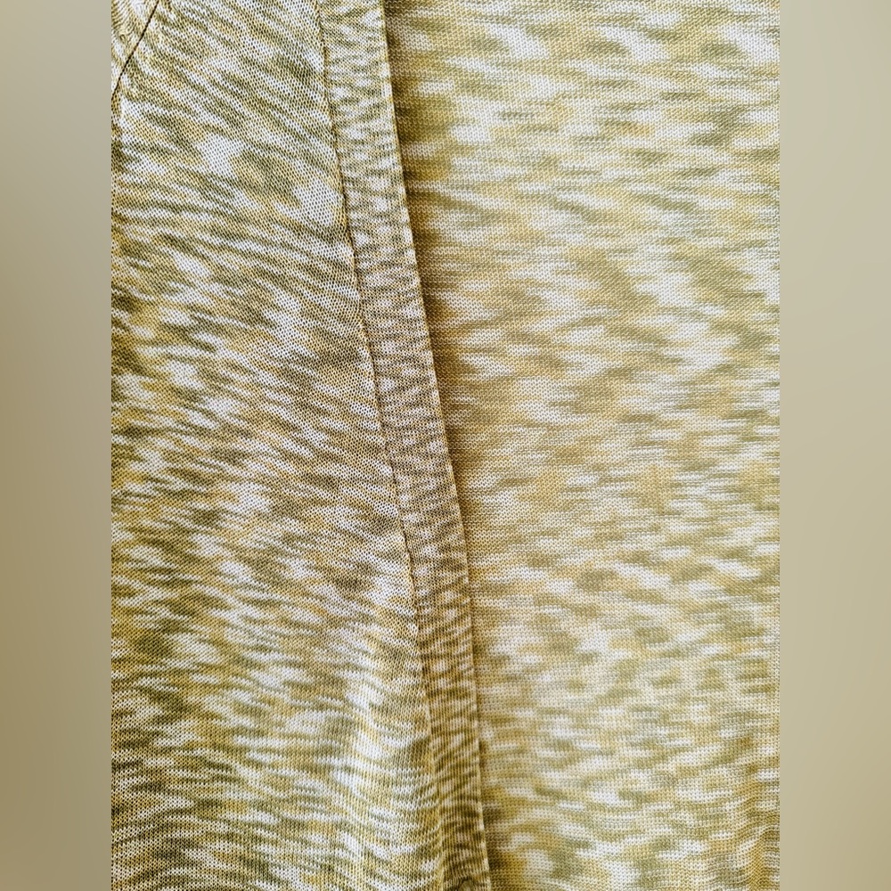 Free People Sheer Longline Space Dye Cardigan Size Medium Green Yellow Beige - Picture 5 of 7